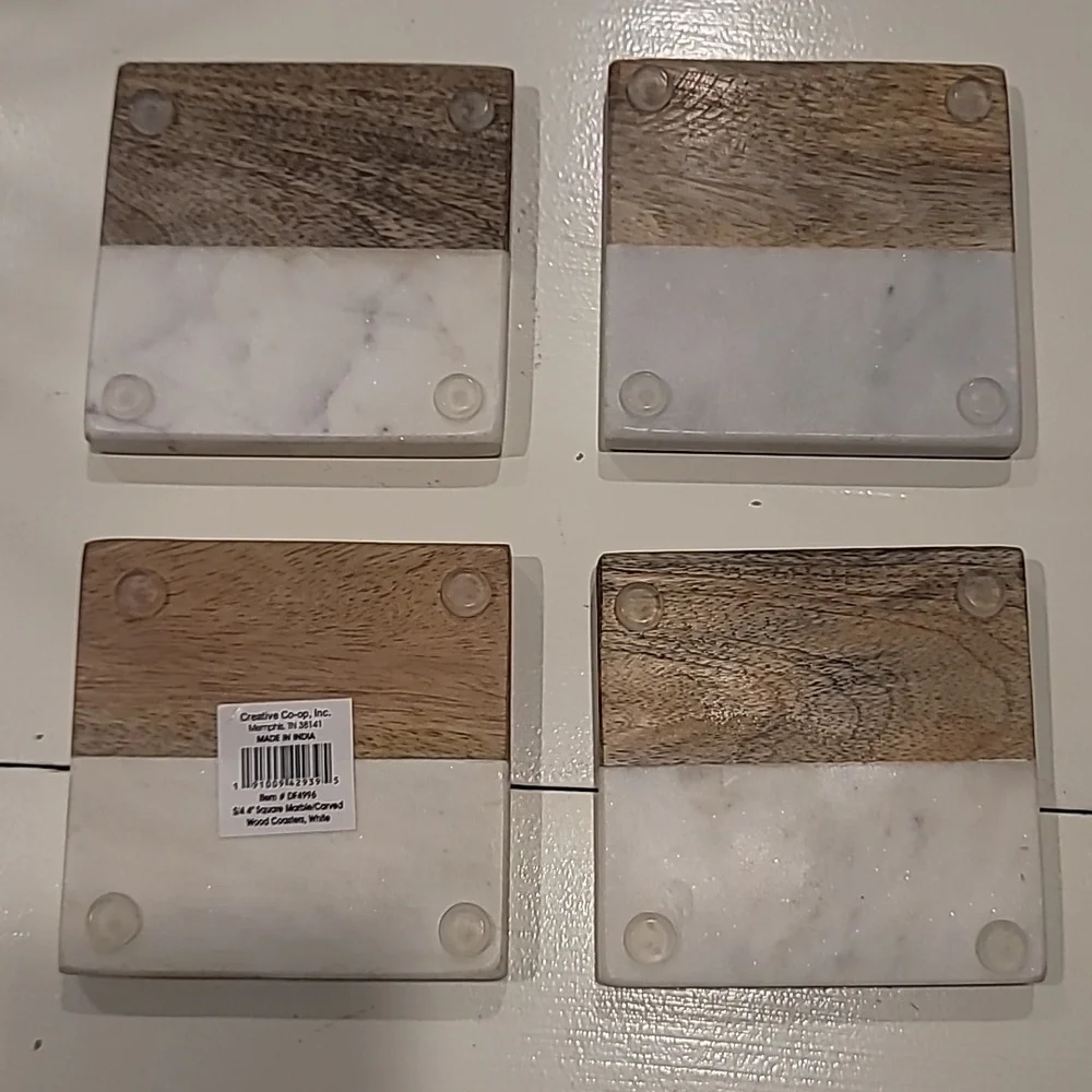 Charcuterie serving board and coasters NWOT